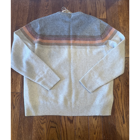 New Faherty Ombre Donegal Crewneck Sweater Mens XXL Merino Wool Herringbone NWT - Picture 2 of 8